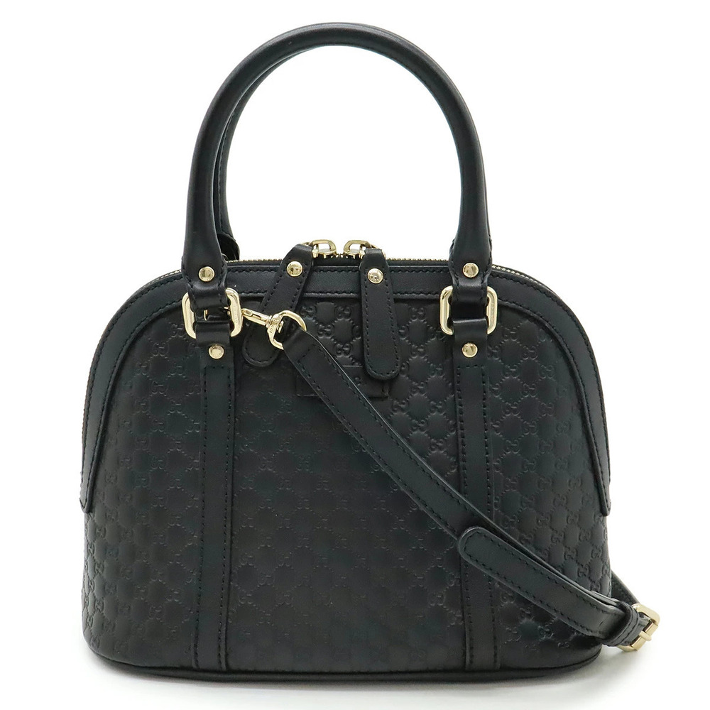 Gucci Microguccissima Handbag Shoulder Leather Black